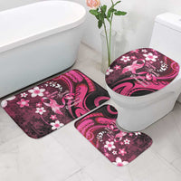 Memorial Breast Cancer Awareness Bathroom Set Plumeria Floral Tribal Pattern - Polynesian Pride