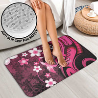 Memorial Breast Cancer Awareness Bathroom Set Plumeria Floral Tribal Pattern - Polynesian Pride