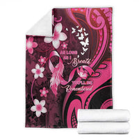 Memorial Breast Cancer Awareness Blanket Plumeria Floral Tribal Pattern - Polynesian Pride
