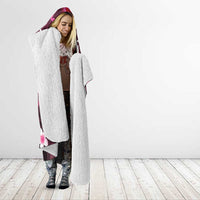 Memorial Breast Cancer Awareness Hooded Blanket Plumeria Floral Tribal Pattern - Polynesian Pride