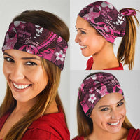 Memorial Breast Cancer Awareness Neck Gaiter Plumeria Floral Tribal Pattern - Polynesian Pride