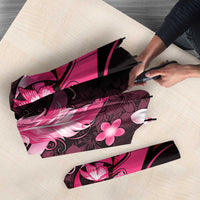 Memorial Breast Cancer Awareness Umbrella Plumeria Floral Tribal Pattern - Polynesian Pride