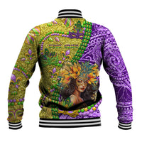 Personalised Hawaii Mardi Gras Baseball Jacket Polynesian Pattern With Glitter Style LT05 - Polynesian Pride