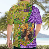 Personalised Hawaii Mardi Gras Hawaiian Shirt Polynesian Pattern With Glitter Style LT05 - Polynesian Pride