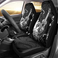 Hawaii Ukulele Car Seat Cover Polynesian Pattern Mix Hibiscus Black Version
