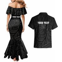 Custom New Zealand Marathon Couples Matching Mermaid Dress and Hawaiian Shirt Maori Style LT05 - Polynesian Pride