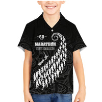 Custom New Zealand Marathon Family Matching Mermaid Dress and Hawaiian Shirt Maori Style LT05 Son's Shirt Black - Polynesian Pride