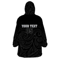 Custom New Zealand Marathon Wearable Blanket Hoodie Maori Style