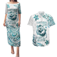 New Zealand Aotearoa Hari Ra Mama Couples Matching Puletasi and Hawaiian Shirt A Mother's Love Is Like No Otter LT05 White - Polynesian Pride