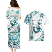 New Zealand Aotearoa Hari Ra Mama Couples Matching Puletasi and Hawaiian Shirt A Mother's Love Is Like No Otter LT05 - Polynesian Pride