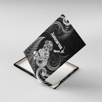 New Zealand Maori Taniwha Canvas Wall Art Silver Fern Black Version