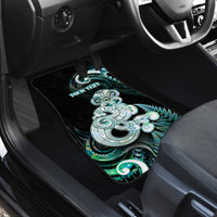 Personalised New Zealand Maori Taniwha Car Mats Silver Fern Paua Shell Version