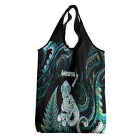 New Zealand Maori Taniwha Grocery Bag Silver Fern Paua Shell Version