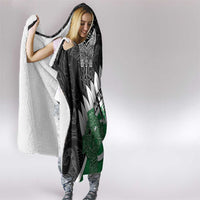 New Zealand And Ireland Rugby Hooded Blanket Silver Fern With Celtic Cross