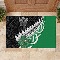 New Zealand And Ireland Rugby Rubber Doormat Silver Fern With Celtic Cross