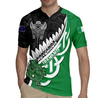 New Zealand And Ireland Rugby Custom Rugby Jersey Silver Fern With Celtic Cross