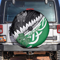 New Zealand And Ireland Rugby Spare Tire Cover Silver Fern With Celtic Cross