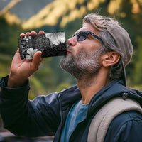 Hawaii Hibiscus With Black Polynesian Pattern 4 in 1 Can Cooler Tumbler