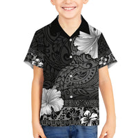 Hawaii Hibiscus With Black Polynesian Pattern Hawaiian Shirt