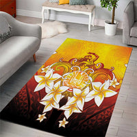 Tahiti Heiva Festival Area Rug Tahitian Vahine Plumeria Flowers