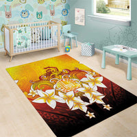 Tahiti Heiva Festival Area Rug Tahitian Vahine Plumeria Flowers