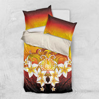 Tahiti Heiva Festival Bedding Set Tahitian Vahine Plumeria Flowers