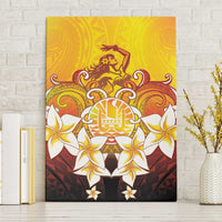 Tahiti Heiva Festival Canvas Wall Art Tahitian Vahine Plumeria Flowers LT05 Without Frame Yellow - Polynesian Pride