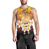 Tahiti Heiva Festival Men Tank Top Tahitian Vahine Plumeria Flowers LT05 - Polynesian Pride