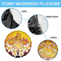 Tahiti Heiva Festival Spare Tire Cover Tahitian Vahine Plumeria Flowers