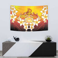 Tahiti Heiva Festival Tapestry Tahitian Vahine Plumeria Flowers
