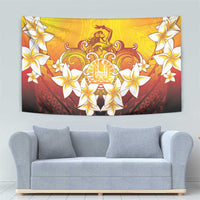 Tahiti Heiva Festival Tapestry Tahitian Vahine Plumeria Flowers