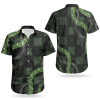 Hawaiian Quilt Couples Matching Tank Maxi Dress and Hawaiian Shirt Pele Hair Hinahina Lei Black Version LT05 - Polynesian Pride