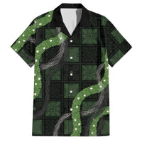 Hawaiian Quilt Family Matching Summer Maxi Dress and Hawaiian Shirt Pele Hair Hinahina Lei Black Version LT05 Dad's Shirt - Short Sleeve Black - Polynesian Pride