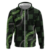 Hawaiian Quilt Hoodie Pele Hair Hinahina Lei Black Version LT05 Zip Hoodie Black - Polynesian Pride