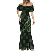 Hawaiian Quilt Mermaid Dress Pele Hair Hinahina Lei Black Version
