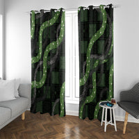 Hawaiian Quilt Window Curtain Pele Hair Hinahina Lei Black Version