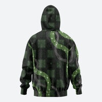 Hawaiian Quilt Zip Hoodie Pele Hair Hinahina Lei Black Version