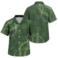 Hawaiian Quilt Family Matching Off Shoulder Short Dress and Hawaiian Shirt Pele Hair Hinahina Lei Green Version LT05 Son's Shirt Green - Polynesian Pride