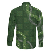Hawaiian Quilt Family Matching Short Sleeve Bodycon Dress and Hawaiian Shirt Pele Hair Hinahina Lei Green Version LT05 Son's Shirt Green - Polynesian Pride