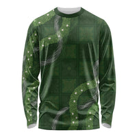 Hawaiian Quilt Long Sleeve Shirt Pele Hair Hinahina Lei Green Version