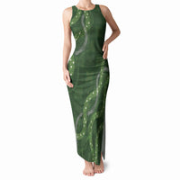 Hawaiian Quilt Tank Maxi Dress Pele Hair Hinahina Lei Green Version LT05 Women Green - Polynesian Pride