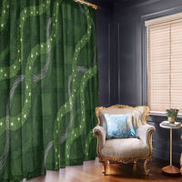 Hawaiian Quilt Window Curtain Pele Hair Hinahina Lei Green Version