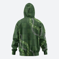 Hawaiian Quilt Zip Hoodie Pele Hair Hinahina Lei Green Version