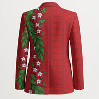 Tonga Language Week Blazer Heilala Floral Red
