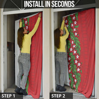 Tonga Language Week Door Cover Heilala Floral Red