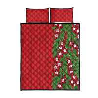 Tonga Language Week Quilt Bed Set Heilala Floral Red