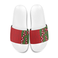 Tonga Language Week Slide Sandals Heilala Floral Red