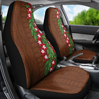 Tonga Language Week Car Seat Cover Heilala Floral Brown
