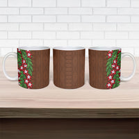 Tonga Language Week Ceramic Mug Heilala Floral Brown