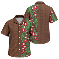 Tonga Language Week Family Matching Off Shoulder Maxi Dress and Hawaiian Shirt Heilala Floral Brown LT05 Son's Shirt Brown - Polynesian Pride
